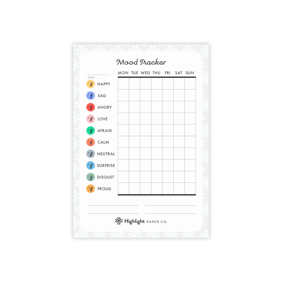 Mood Tracker Post-it® Note Pad Emotion Journal Sticky Note - Etsy