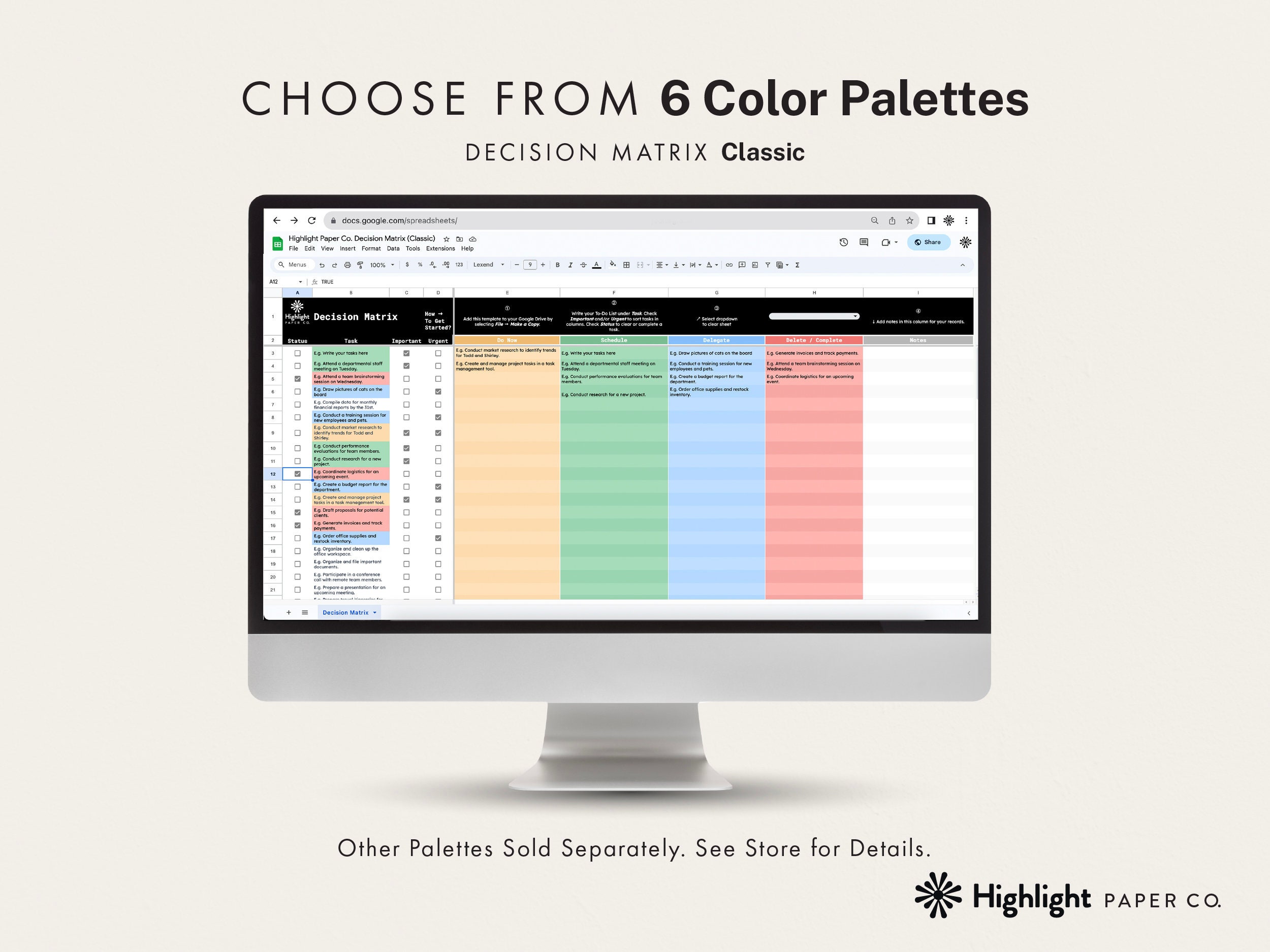 Eisenhower Decision Matrix black: Digital ADHD To-do List - Etsy