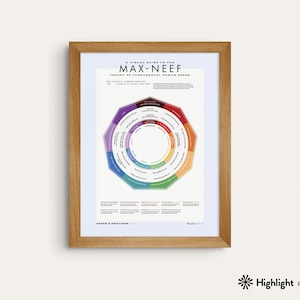 May include: A visual guide to the Max-Neef Theory of Fundamental Human Needs. The poster features a colorful octagon with a circle in the center. The octagon is divided into eight sections, each representing a different human need. The circle in the center represents the interconnectedness of these needs.