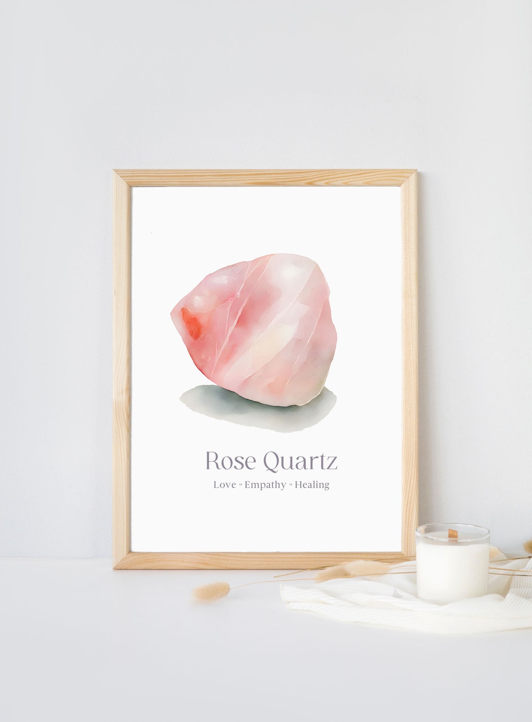 Rose Quartz Crystal Wall Art Printable Digital Download - Etsy