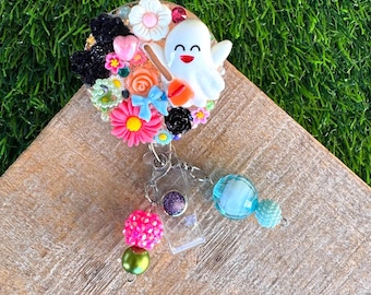 Halloween Badge Reel: Summerween Handmade Resin ID Holder