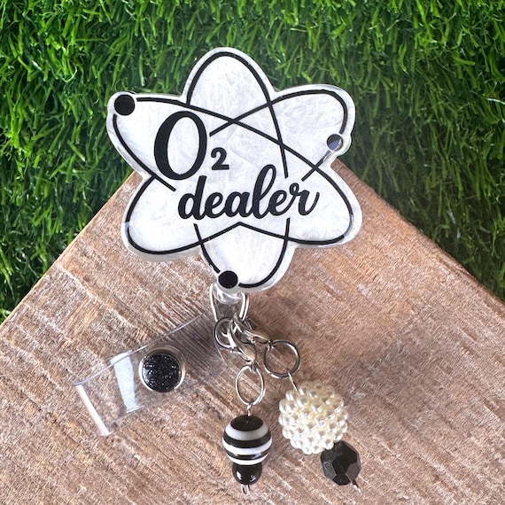 O2 dealer Badge Reel for respiratory therapy, RT gift