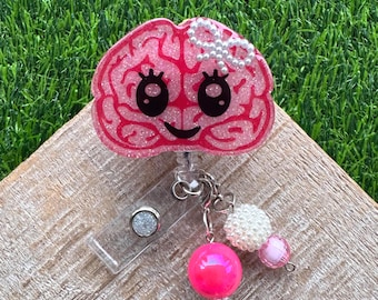 Handmade Resin Brain Badge Reel:  Neurology Nurse ID Holder