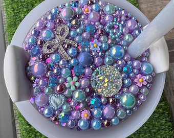 Purple Tumbler Topper : Pretty Resin Cup Decoration that fits 40oz Stanley Tumbler