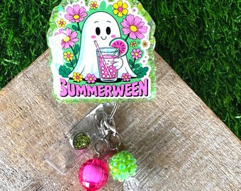 Halloween Badge Reel: Summerween Handmade Resin ID Holder