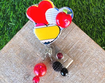 Teacher Badge Reel: Handmade Resin ID Holder for para