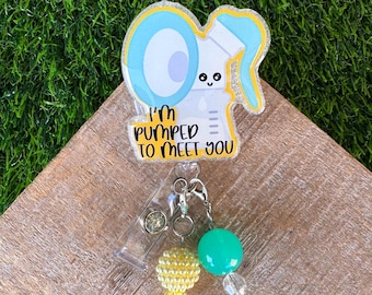 Handmade Resin L and D Badge Reel: Lactation nurse