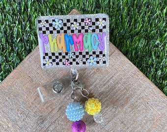 Pharmacy Badge Reel, Handmade resin id holder
