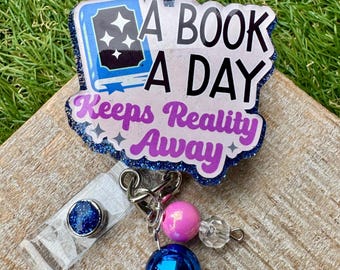 Badge Reel with books, reader accessory