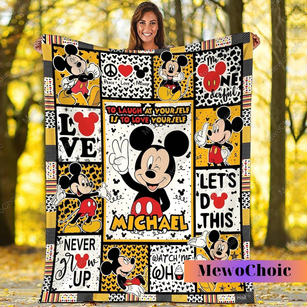 Disney Mickey Mouse Blanket, Mickey Mouse Name Blanket, Boy Mickey ...