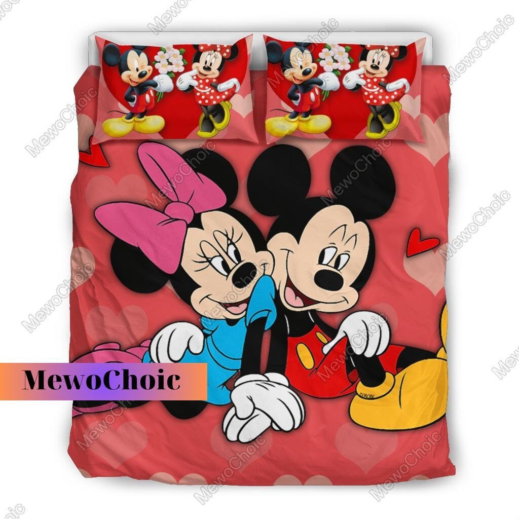 Mickey and Minnie Bedding Set, Disney Mickey Bedding, Mickey Mouse ...