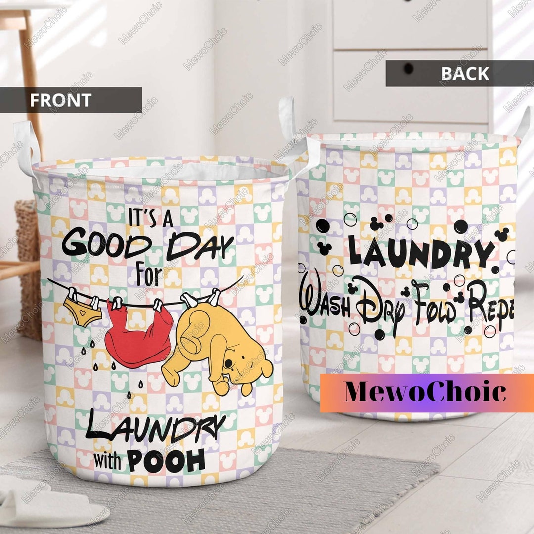 Pooh Bear Laundry Basket, Winnie the Pooh Storage Bins, Disney Laundry