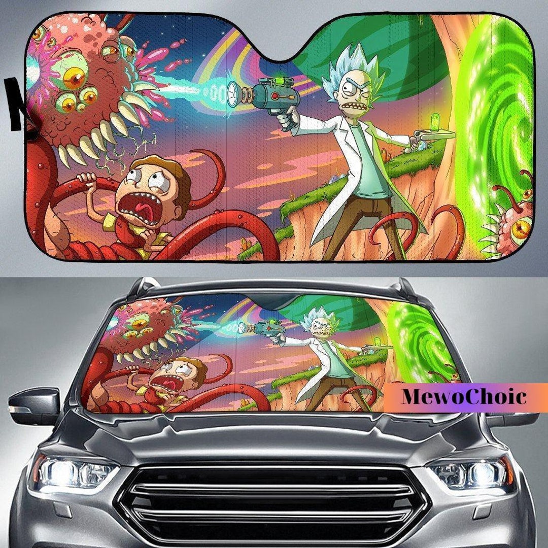 Rick and Morty Car Sun Shade Rick and Morty Auto Sun Shade Etsy