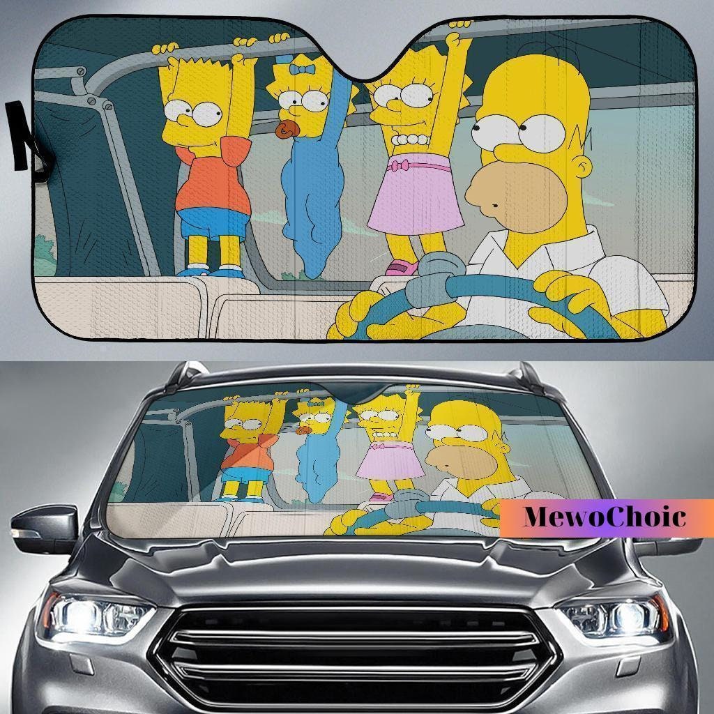 Cartoon Sleepy Eyes Yellow Car Sun Shade Funny Eyes Custom Car Windshi –  BigProStore