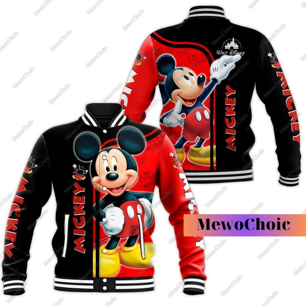 Mickey Baseballjacke, Micky-Maus-Jacke, Disney-Jacken für Männer, Magic Kingdom-Shirt, Rennjacke, Micky und Freunde