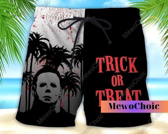 Short de plage Michael Myers d'horreur, short de bain d'Halloween, pantalon d'été de film d'horreur, short Michael Myers pour homme, cadeau pour lui