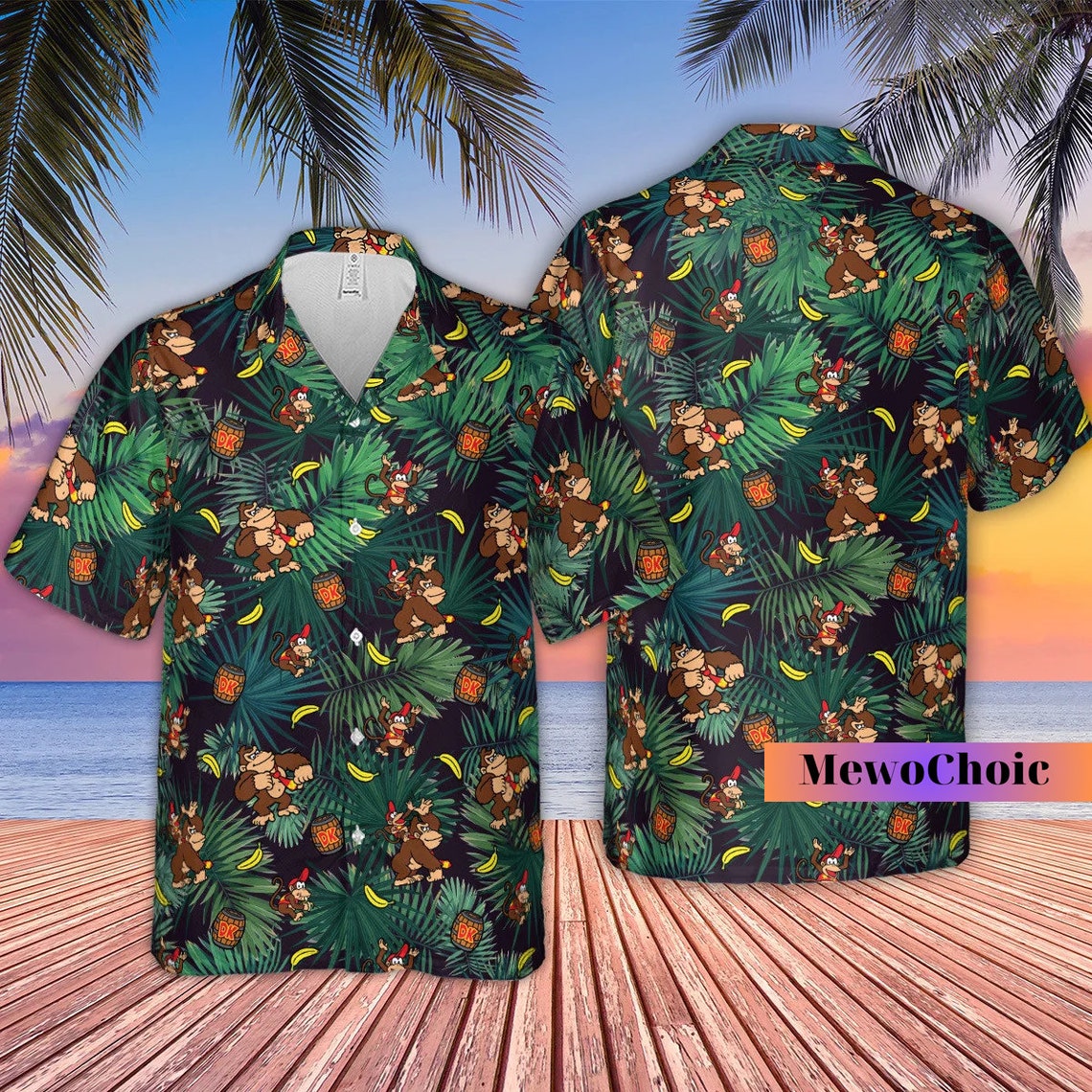 Donkey Kong Hawaiian Shirt, Super Mario Hawaiian Shirt, Video Game