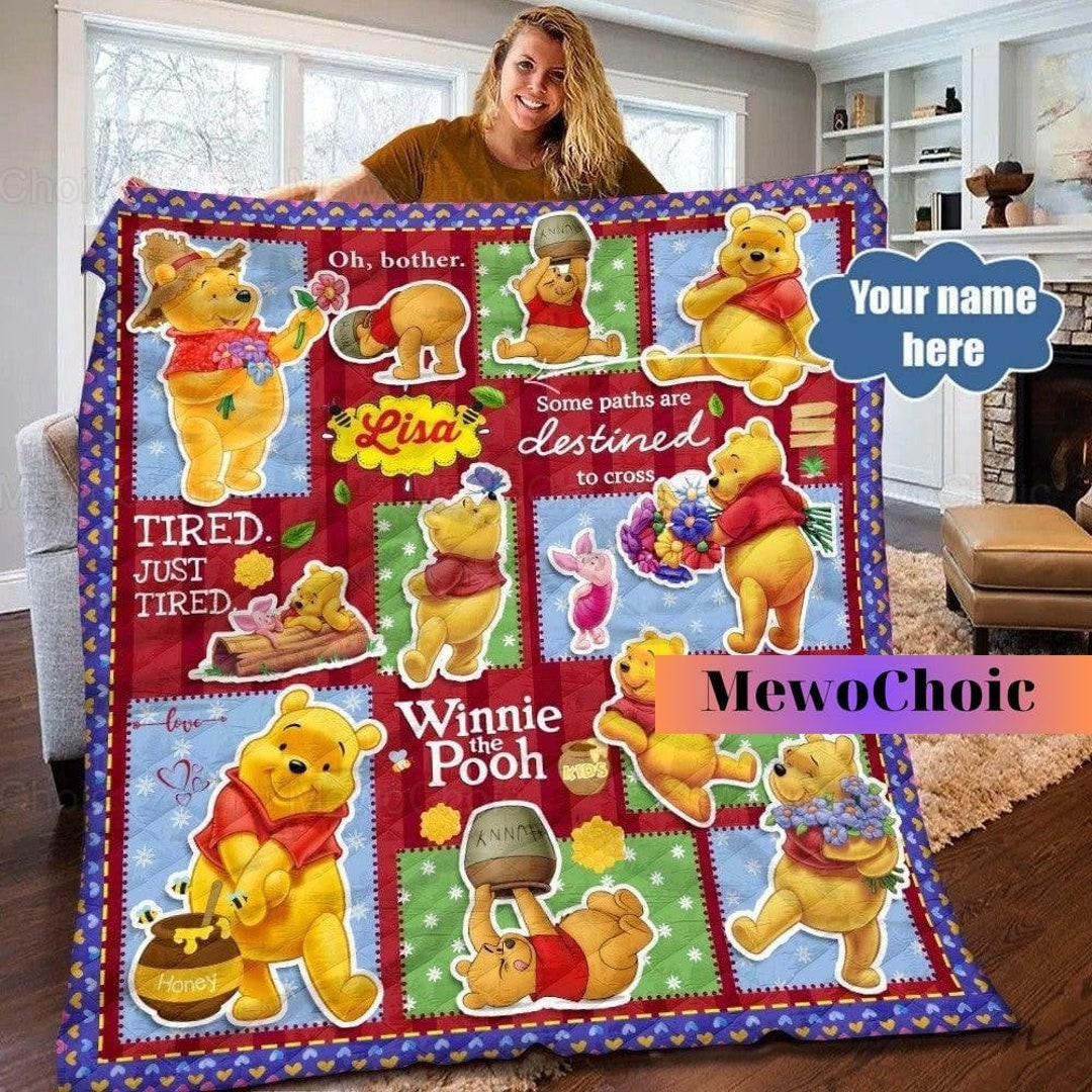 Christmas Pooh Disney Quilt, Winnie the Pooh Quilt, Pooh Quilt Pattern