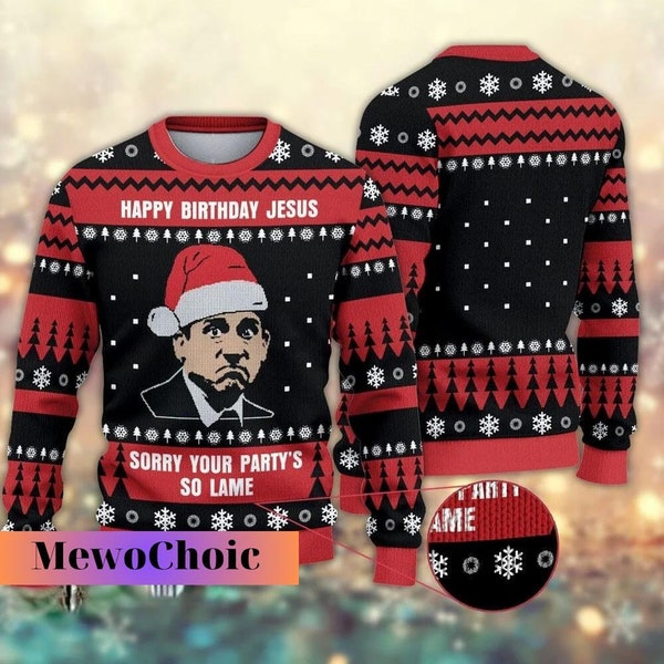 The Office Movie Christmas Sweater, The Office Sweater, Happy Birthday Jesus, Ugly Christmas Sweater, Sweater Men, The Office Gifts