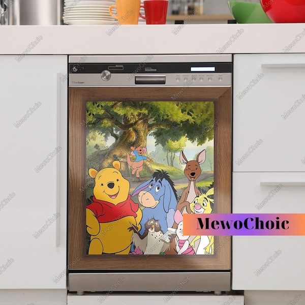 Housse aimantée Winnie l'ourson, aimant pour lave-vaisselle ourson ourson, lave-vaisselle magnétique Disney Winnie l'ourson, décoration de cuisine