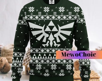 Pull 3D Legend Of Zelda, Pull moche Legend Of Zelda, Pull de Noël Korok, Jeu cadeau de Noël, Pull de Noël moche