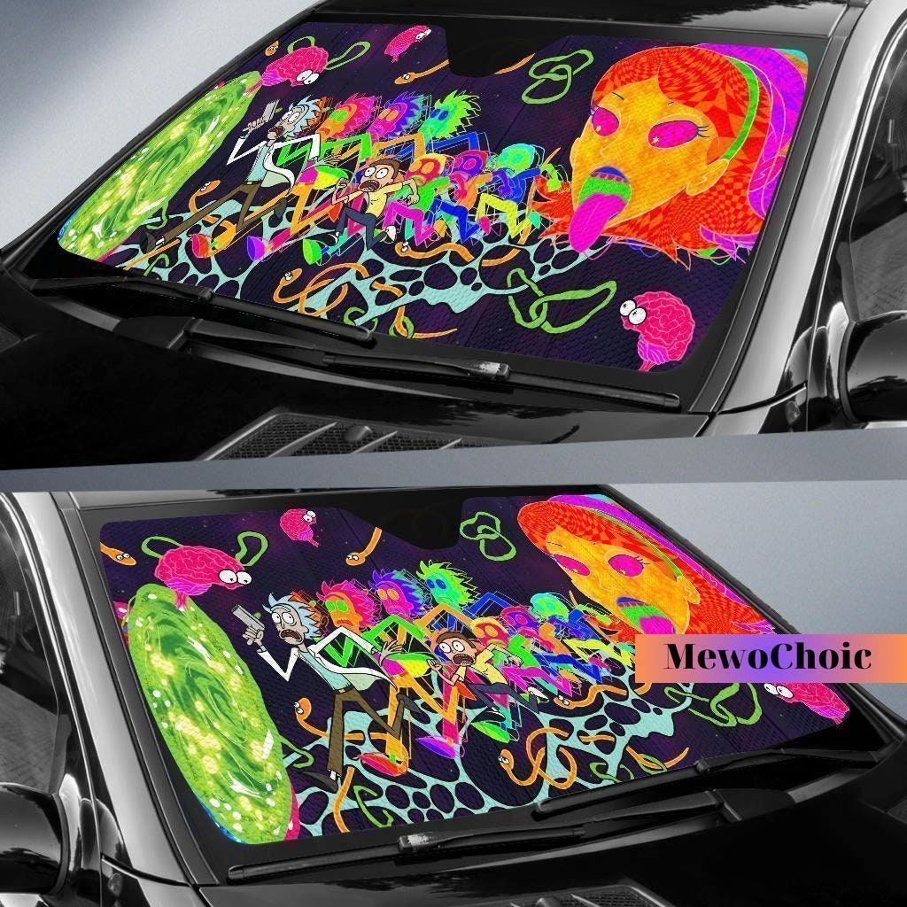 Rick And Rickandmorty Car Sunshade, Sun Visor Car, Car Windshield