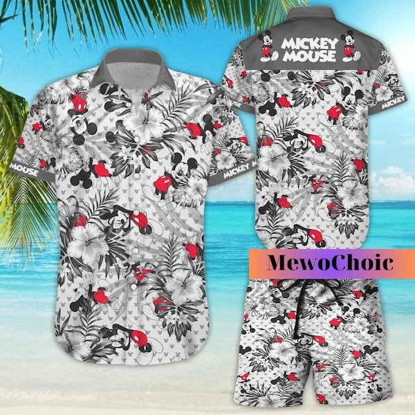 Mickey Men Hawaiihemd, Mickey Mouse Badestrand Shorts, Disney Micky Button Up Shirt, Mickey Minnie Hawaii Shirt, Disney Urlaub