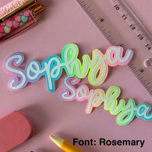 Custom Waterproof Vinyl Name Stickers | Name Decal for Water Bottle, Laptop, Phone, Lunchbox