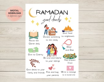 Ramadan Good Deeds Poster for Kids | Islamic Activity Chart (Digital Download)