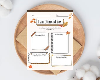 Thanksgiving Gratitude Worksheet for Kids: Printable Holiday Activity (PDF)