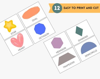 Rainbow Shapes Flash Cards: Montessori Homeschool Printable (Digital Download)