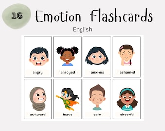 Printable Emotion Flashcards for Kids – Feelings Chart (Digital Download)