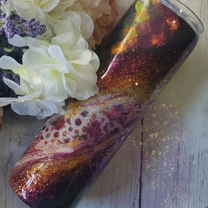 Fall Time Dragon Scale Swirl Glitter Tumbler Active