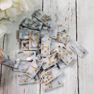 Marble Style Resin Dominoes | Double Six Dominoes Set | Custom Dominoes