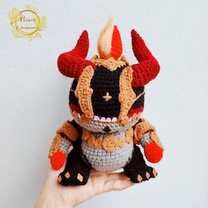 Fanmade League of Legends - Tahm Kench gehaakte pop Amigurumi, LOL pluche, LOL figuur, LOL knuffels, Tahm Kench haak