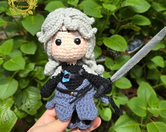 Fanmade Wuthering Waves Calcharo Plushies Muñeca Amigurumi Chibi Estilo, Wuthering Waves Peluche Crochet, Wuthering Waves Plushies Muñeca Calcharo