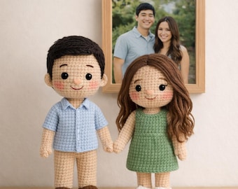 Custom Couple Doll, Custom Crochet Doll, Look Alike Doll, Christmas Gift For Mom Dad, Portrait Doll, Family Portrait Doll