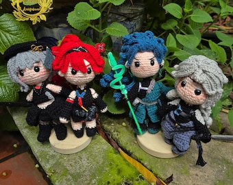 VietnamHandmade 手作あみぐるみ 帽子付きキャラクター ぬいぐるみ ファンメイド 嵐が丘のキャラクター かぎ針編み人形 あみぐるみ