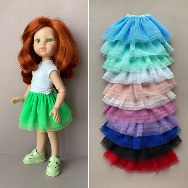 Tutu skirt for 13-14 in doll like Paola Reina Wellie Wisher pink purple black green blue white red tutu for ballerina outfit
