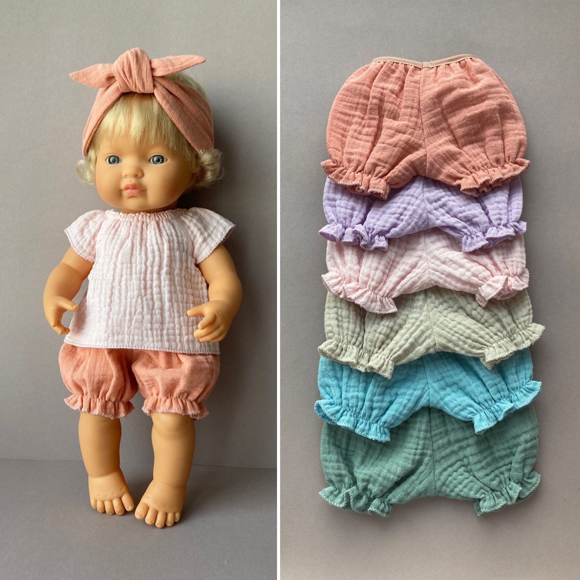 Baby Doll Clothes Set Pants Bloomers and Headband for