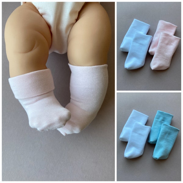 Set of two pairs of socks fits for 13 14 15 inches baby dolls like Minikane 34 cm Miniland 38 cm