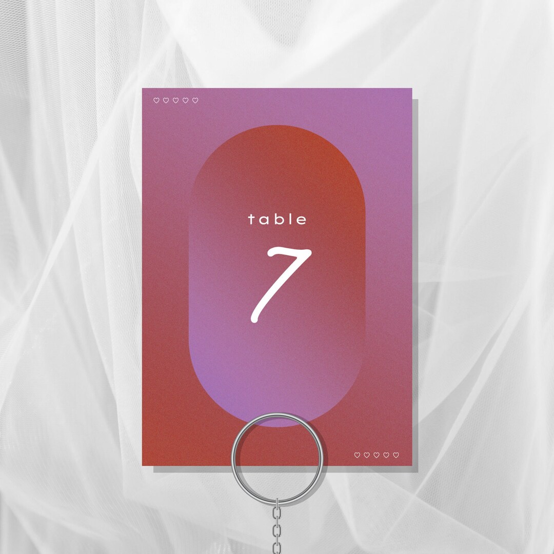 Gradient Event Table Numbers Etsy