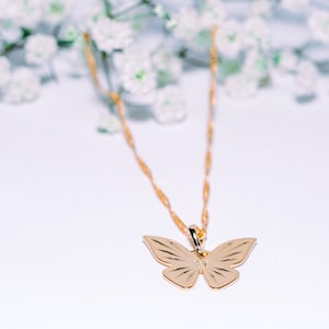 Non-Tarnish 24K Gold Simple Butterfly Anklet, Dainty Gold Anklet Bracelet, Water-proof Jewelry, High Quality for Everyday Wear image 2