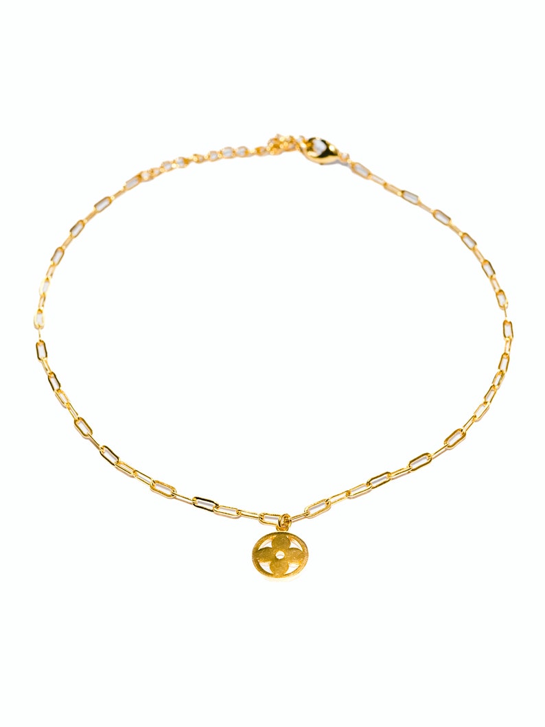 Nontarnish 24K Gold Tiny Flower Anklet, Dainty Gold Anklet Bracelet, Waterproof Jewelry, High