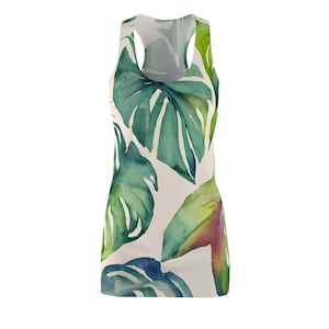 Palm Frond Women&#39;s Cut & Sew Racerback Dress (AOP)
