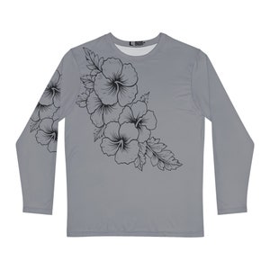 Tropical Hibiscus print Long Sleeve Shirt (AOP)