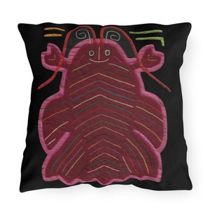 Happy Lobster Mola print Outdoor Pillows