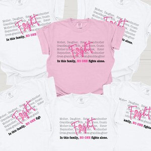 Breast Cancer No One Fights Alone TShirt, Cancer Support Shirt, Pink Ribbon Cancer Shirt, Cancer Warrior Shirt, Comfort Colors Shirt