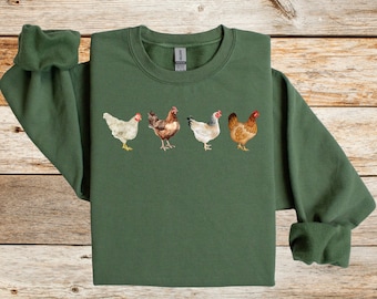Chicken Sweatshirt, Chicken Shirt, Animal Lover Shirt, Farm Animal Sweatshirt, Cozy Sweatshirt, Chicken Lady Shirt, Gift for Her, Farm Shirt