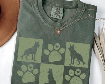 German Shepherd Love Grunge TShirt, Comfort Colors, Shepherd Tee,German Shepherd Dog, Dog Mom, Gift for Mom, Dog Lover Shirt, Pet Lover Gift